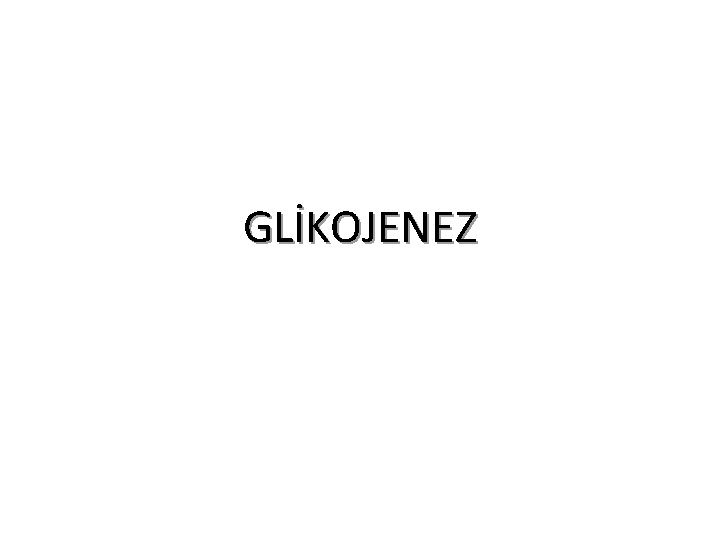 GLİKOJENEZ 