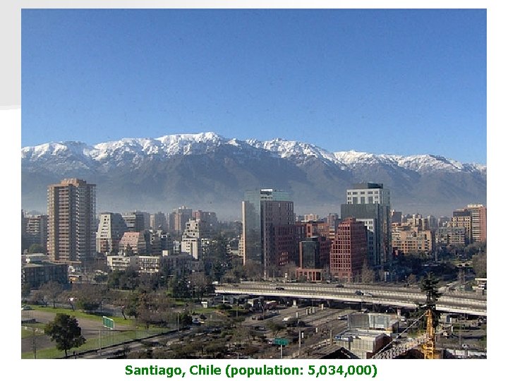Santiago, Chile (population: 5, 034, 000) 
