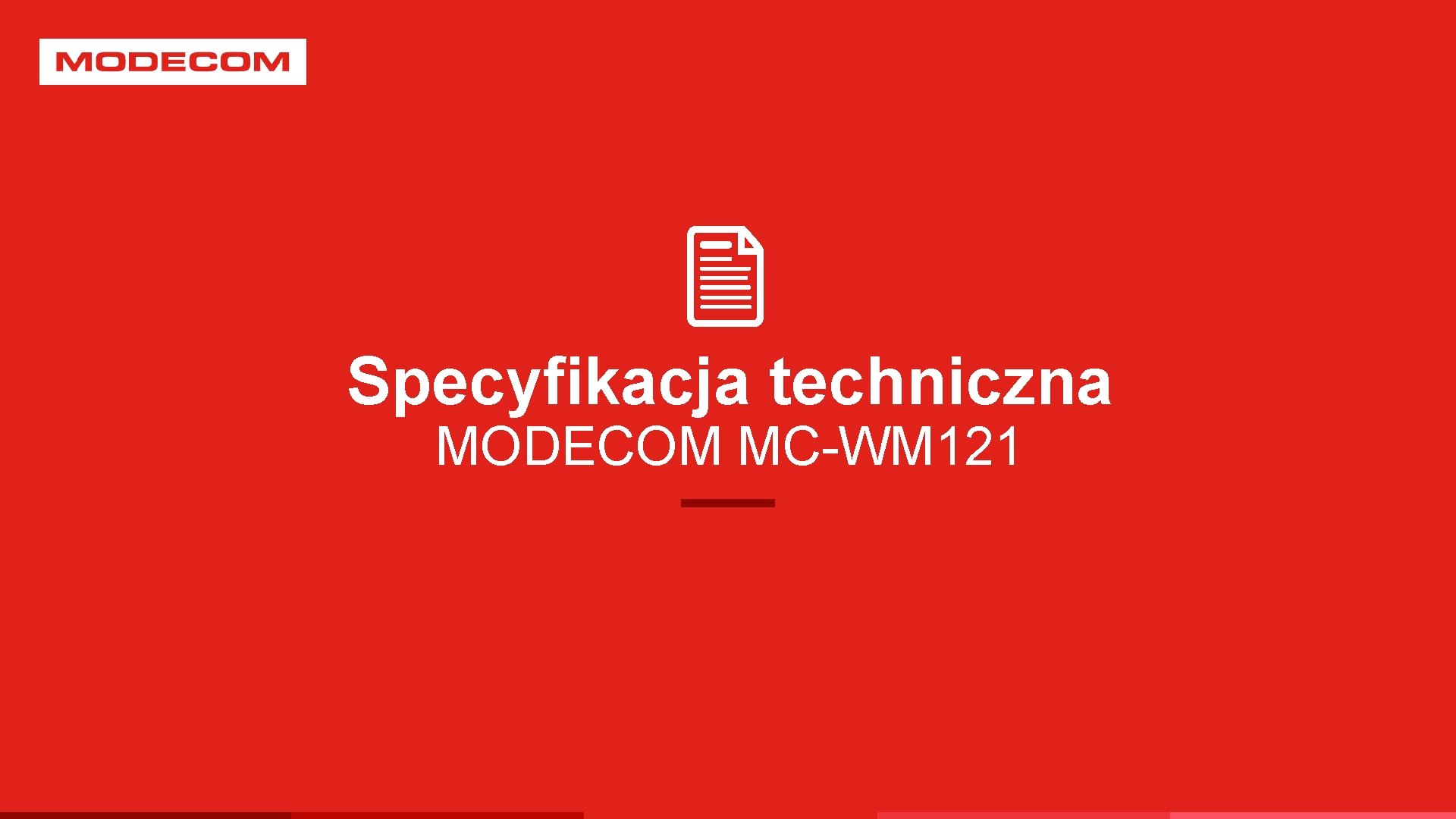 Specyfikacja techniczna MODECOM MC-WM 121 