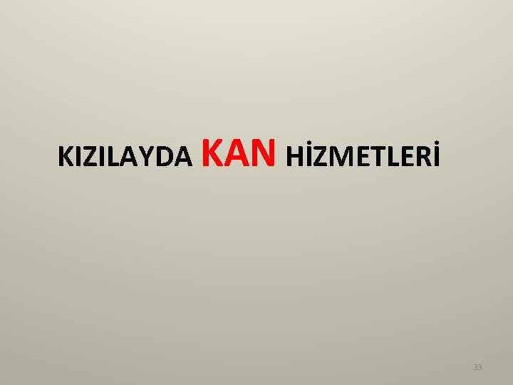 KIZILAYDA KAN HİZMETLERİ 33 