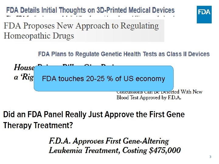 FDA touches 20 -25 % of US economy 3 