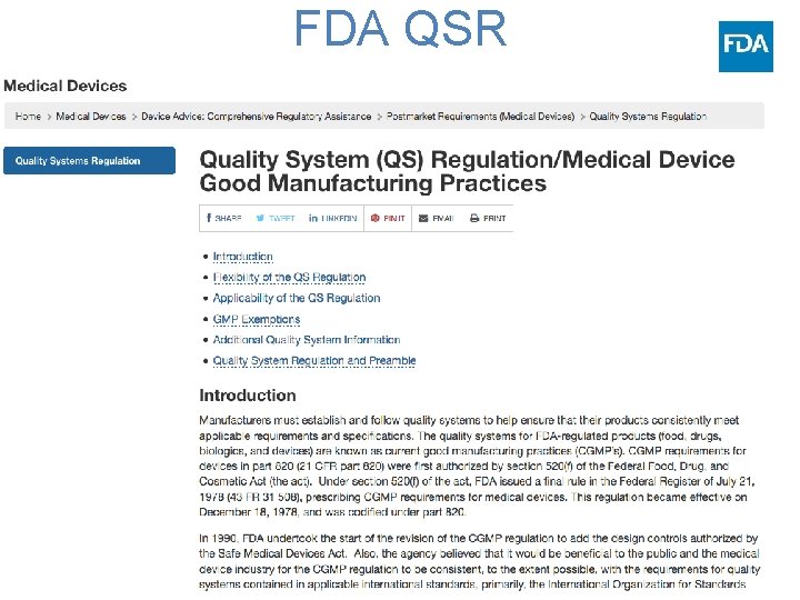 FDA QSR 30 