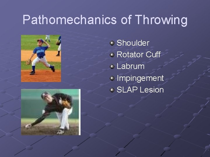 Pathomechanics of Throwing Shoulder Rotator Cuff Labrum Impingement SLAP Lesion 