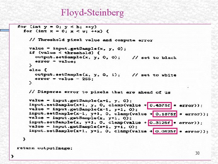Floyd-Steinberg 30 Floyd-Steinberg 30