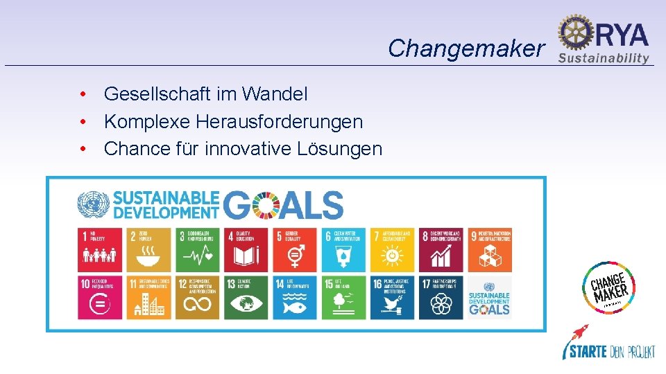 Changemaker • Gesellschaft im Wandel • Komplexe Herausforderungen • Chance für innovative Lösungen 