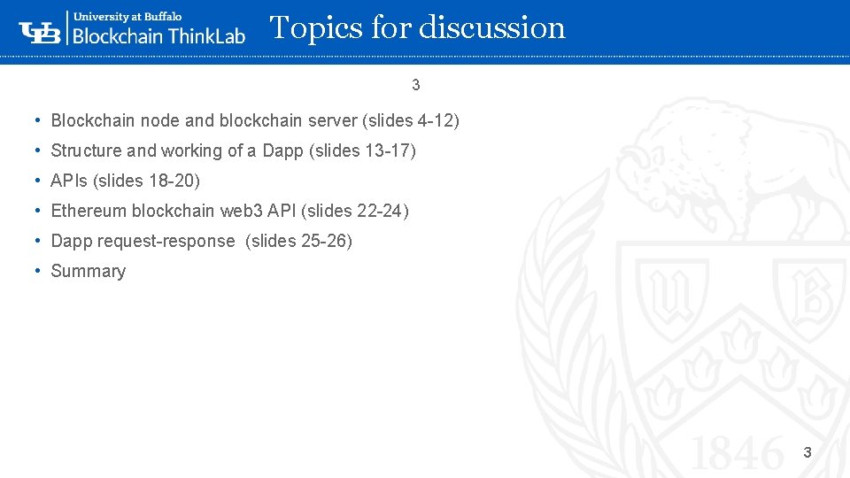 Topics for discussion 3 • Blockchain node and blockchain server (slides 4 -12) • Topics for discussion 3 • Blockchain node and blockchain server (slides 4 -12) •