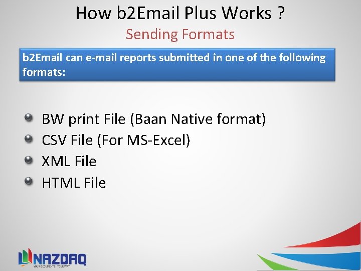 How b 2 Email Plus Works ? Sending Formats b 2 Email can e-mail