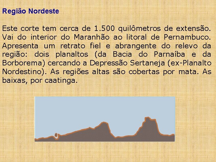 Região Nordeste Este corte tem cerca de 1. 500 quilômetros de extensão. Vai do