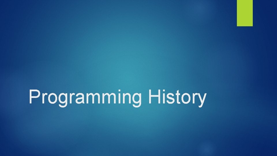 Programming History 