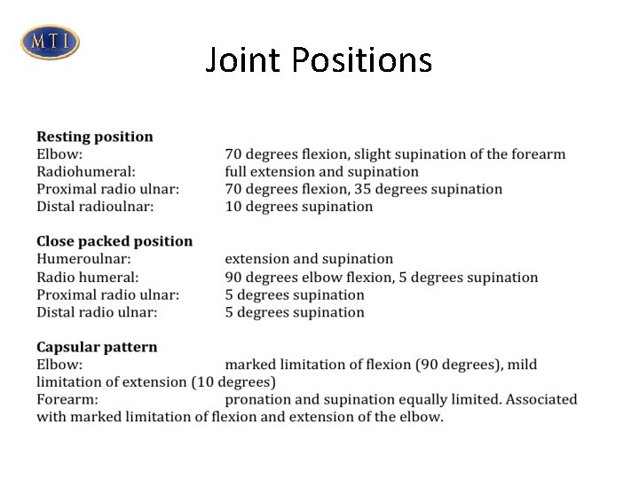 Joint Positions 