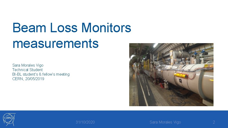 Beam Loss Monitors measurements Sara Morales Vigo Technical Student BI-BL student’s & fellow’s meeting