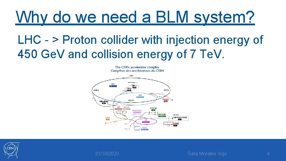 Why do we need a BLM system? LHC - > Proton collider with injection