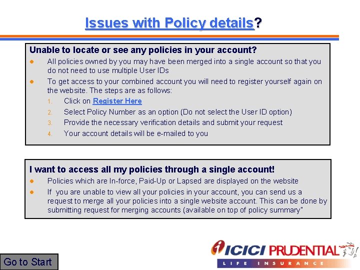 Issues with Policy details? Unable to locate or see any policies in your account?