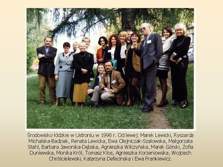 Środowisko łódzkie w Ustroniu w 1998 r. Od lewej: Marek Lewicki, Ryszarda Michalska-Badziak, Renata