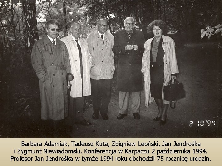 Barbara Adamiak, Tadeusz Kuta, Zbigniew Leoński, Jan Jendrośka i Zygmunt Niewiadomski. Konferencja w Karpaczu