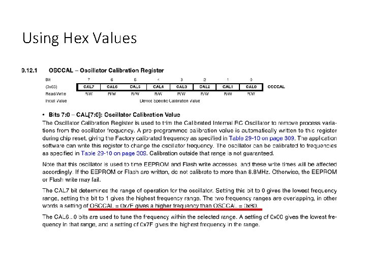 Using Hex Values 