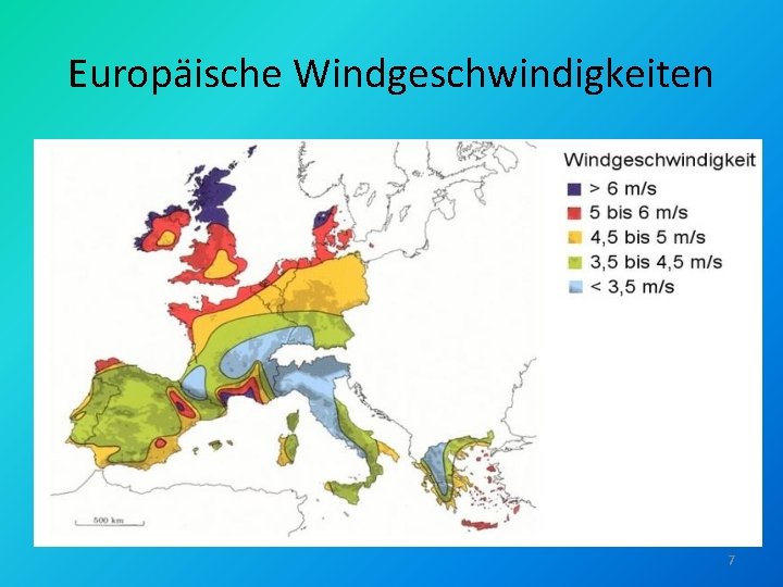Europäische Windgeschwindigkeiten 7 