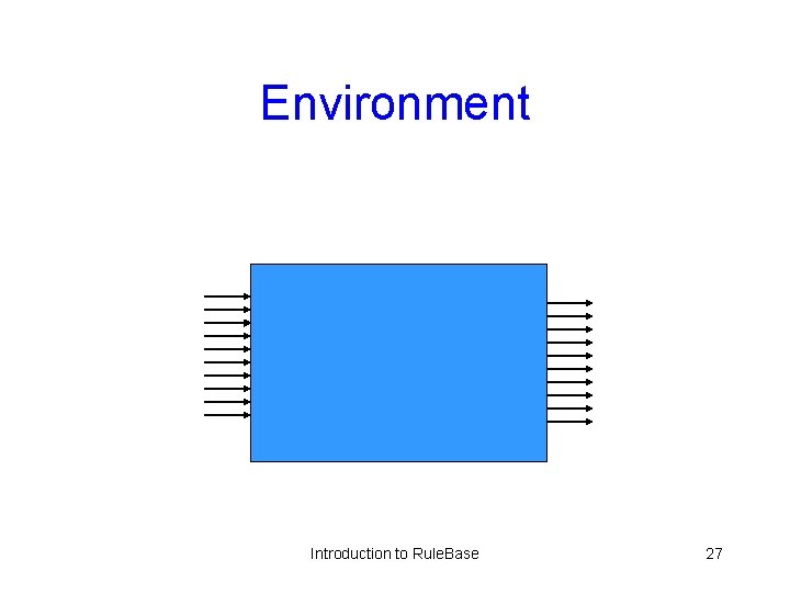 Environment Introduction to Rule. Base 27 