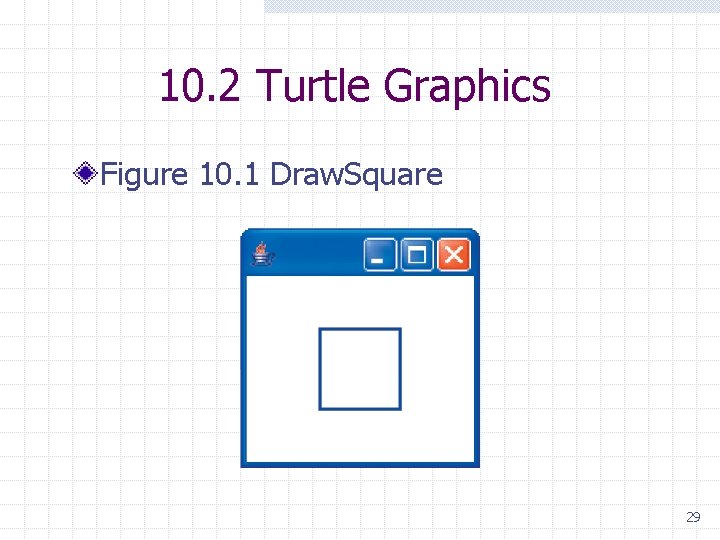 10. 2 Turtle Graphics Figure 10. 1 Draw. Square 29 