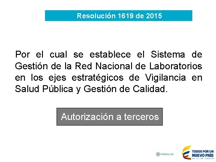 Resolución 1619 de 2015 Por el cual se establece el Sistema de Gestión de