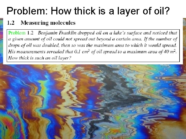 Problem: How thick is a layer of oil? 