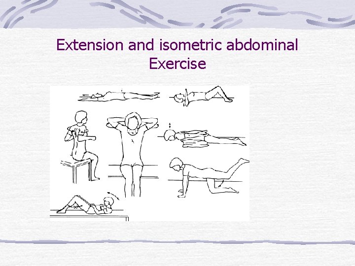 Extension and isometric abdominal Exercise 