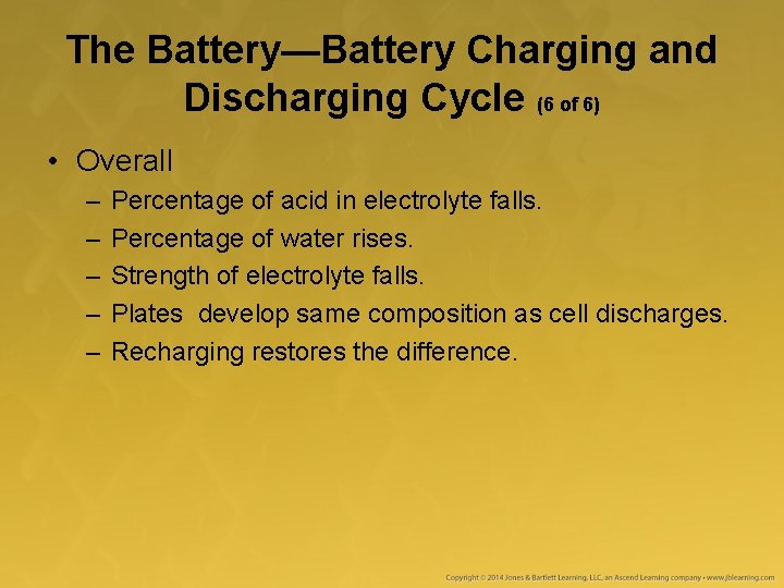 The Battery—Battery Charging and Discharging Cycle (6 of 6) • Overall – – –