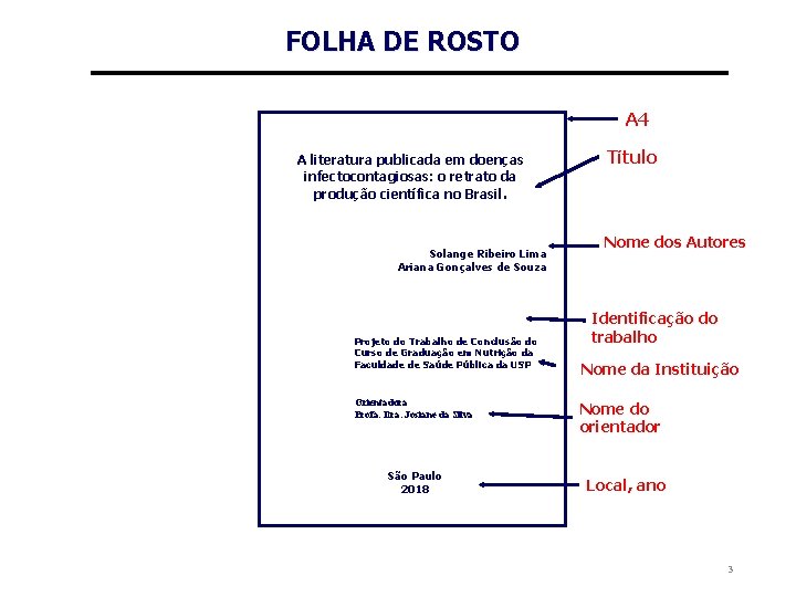FOLHA DE ROSTO A 4 A literatura publicada em doenças infectocontagiosas: o retrato da