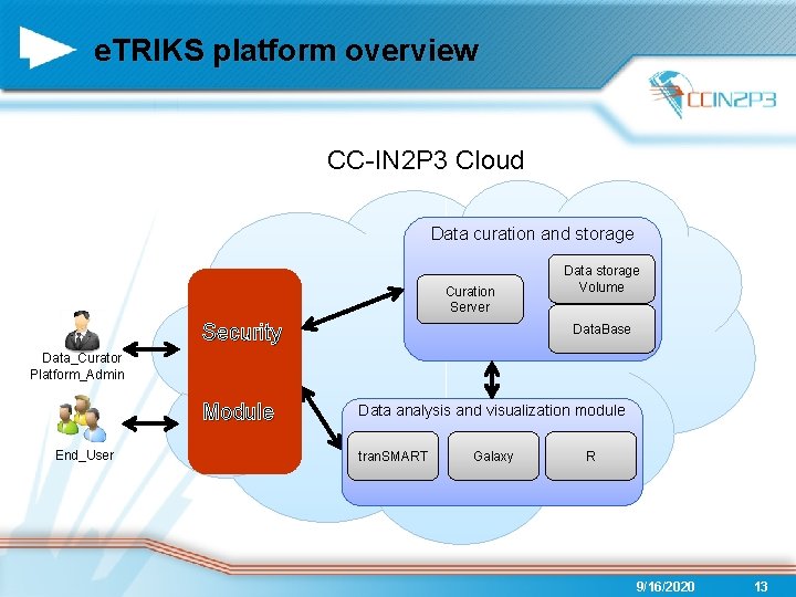 e. TRIKS platform overview CC-IN 2 P 3 Cloud Data curation and storage Curation