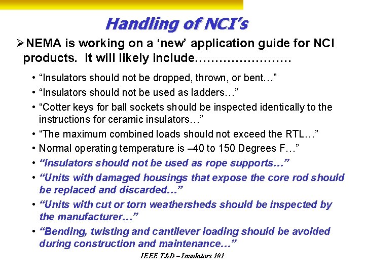 Handling of NCI’s ØNEMA is working on a ‘new’ application guide for NCI products.