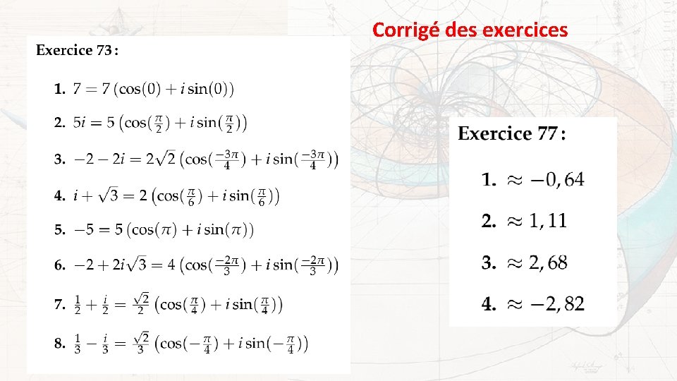 Corrigé des exercices 