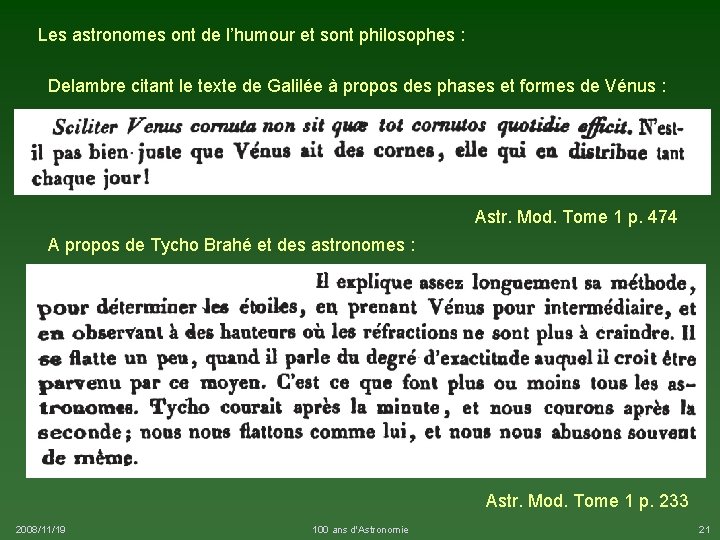 Les astronomes ont de l’humour et sont philosophes : Delambre citant le texte de