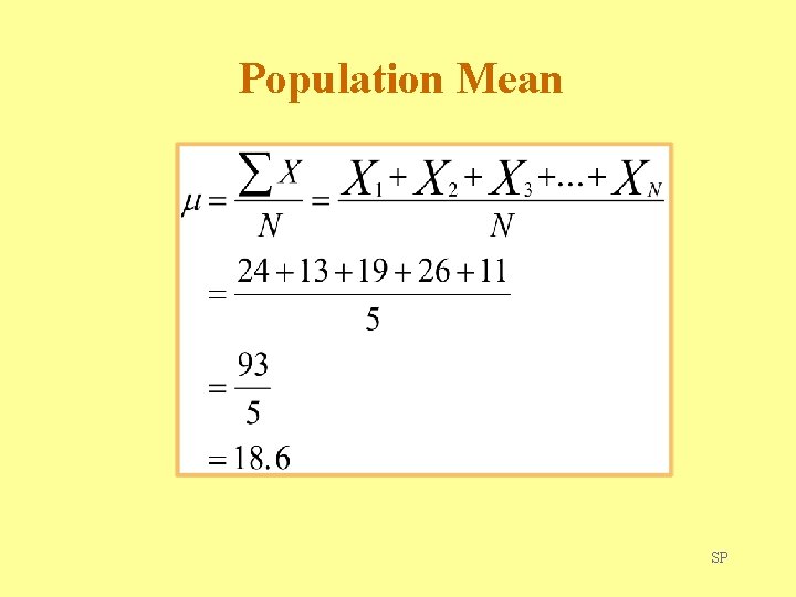 Population Mean SP 
