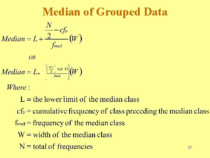 Median of Grouped Data SP 