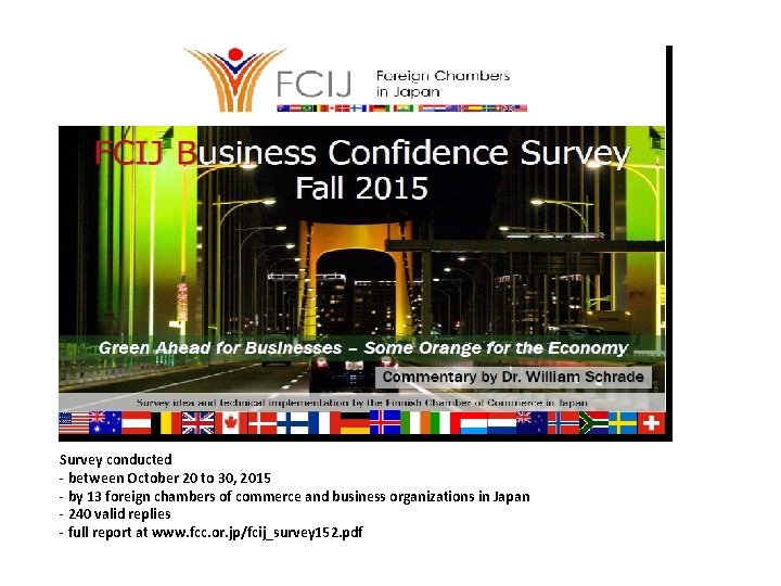Survey conducted - between October 20 to 30, 2015 - by 13 foreign chambers