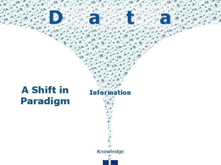 D A Shift in Paradigm a t Information Knowledge a 