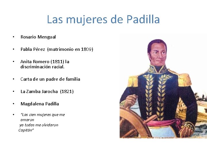 Las mujeres de Padilla • Rosario Mengual • Pabla Pérez (matrimonio en 1809) •