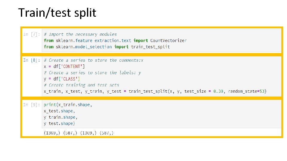 Train/test split 