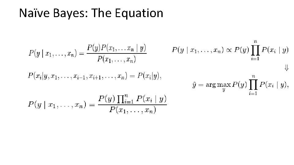 Naïve Bayes: The Equation 