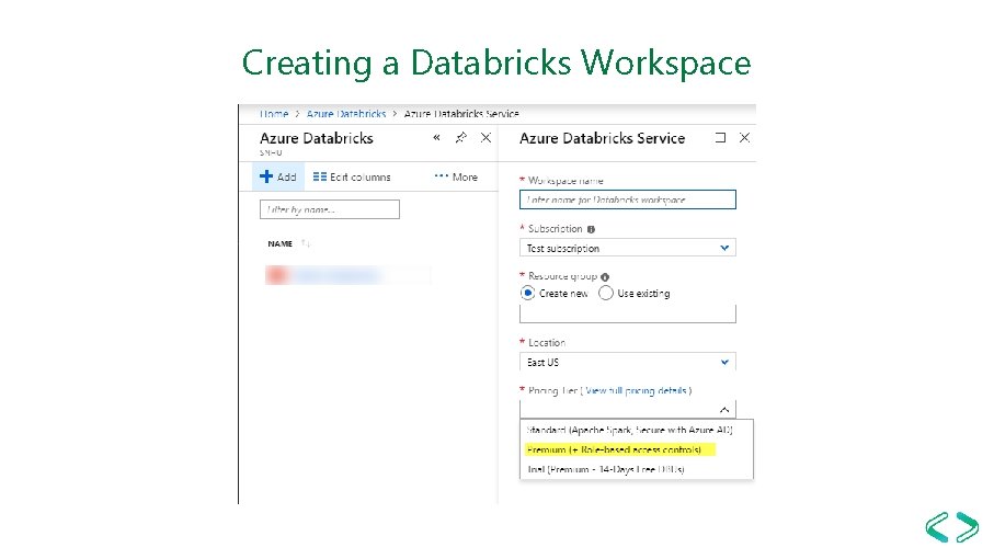 Creating a Databricks Workspace 