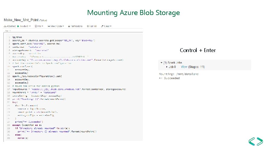 Mounting Azure Blob Storage Control + Enter 