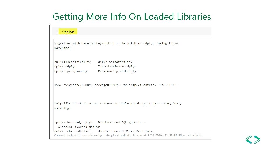 Getting More Info On Loaded Libraries 