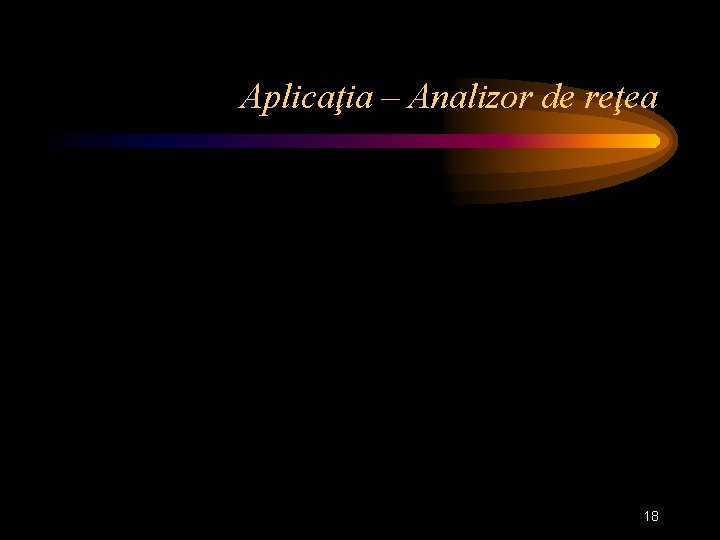 Aplicaţia – Analizor de reţea 18 