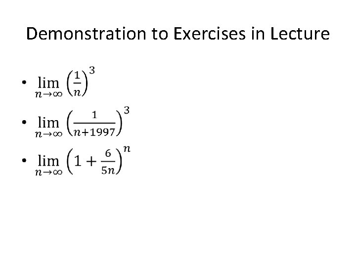 Demonstration to Exercises in Lecture • 