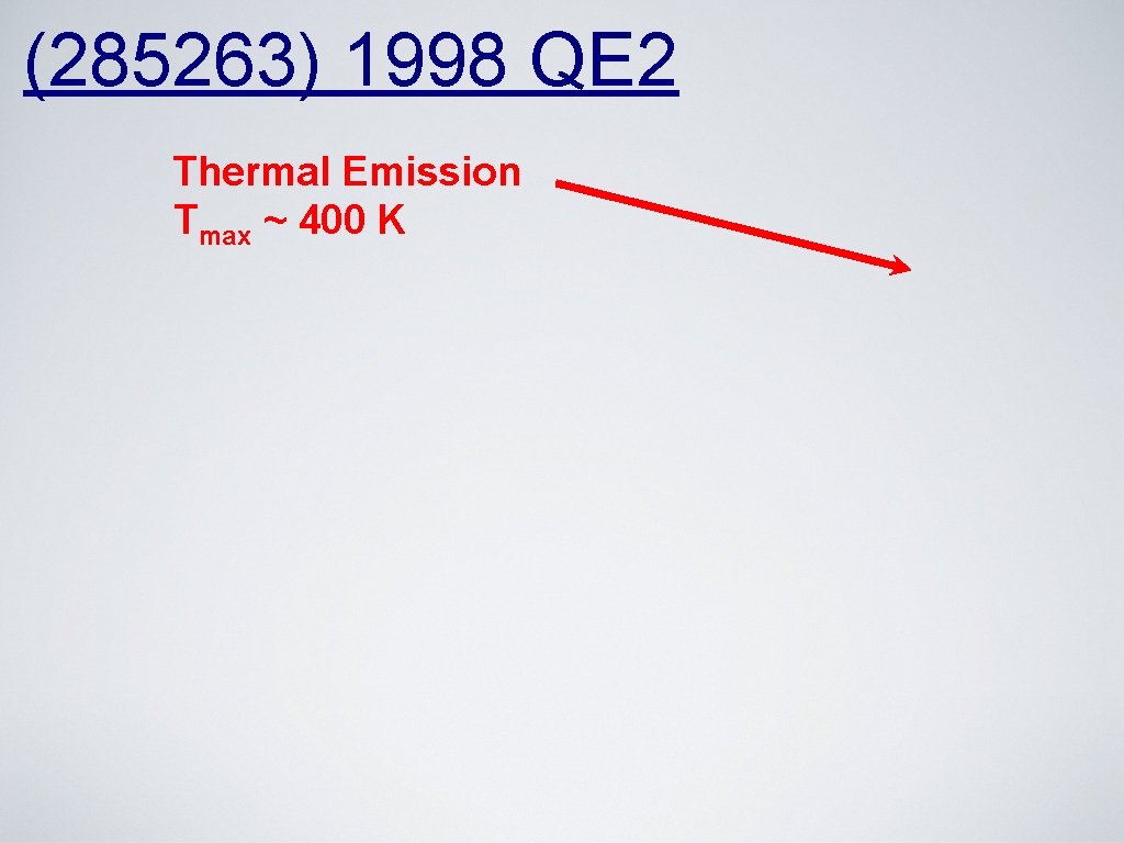 (285263) 1998 QE 2 Thermal Emission Tmax ~ 400 K 