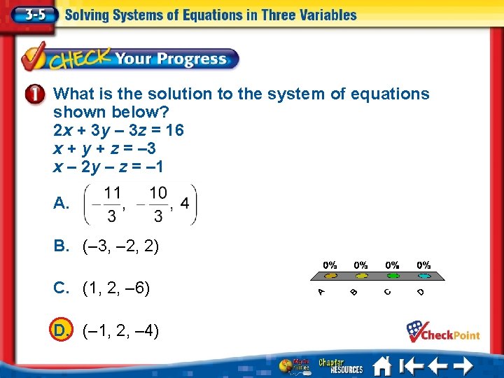 What is the solution to the system of equations shown below? 2 x +