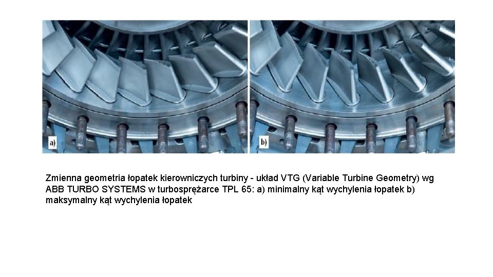 Zmienna geometria łopatek kierowniczych turbiny - układ VTG (Variable Turbine Geometry) wg ABB TURBO