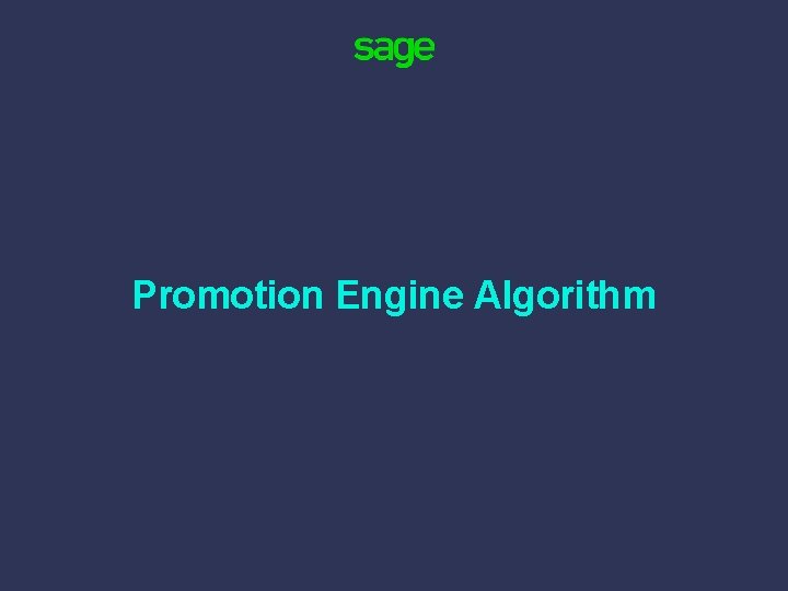 Promotion Engine Algorithm 