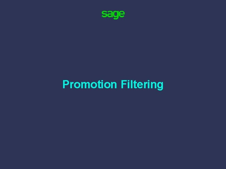 Promotion Filtering 