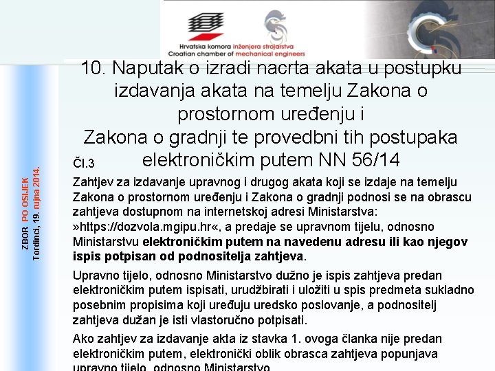 ZBOR PO OSIJEK 19. . rujna 2014. Tordinci, 19 10. Naputak o izradi nacrta